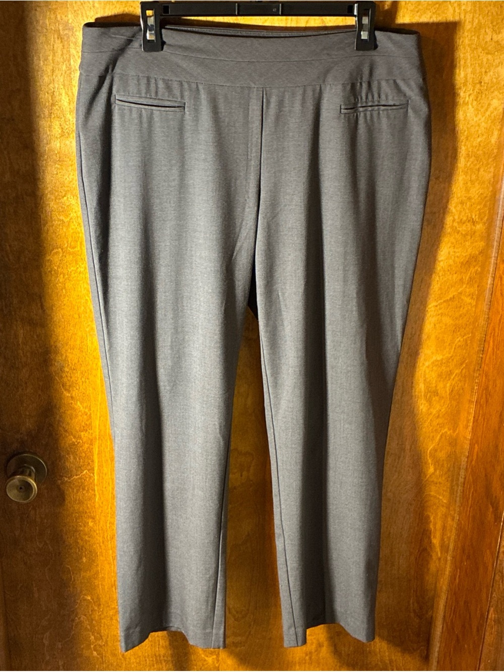 Counterparts Pull On Dress Pant Gray Sz 12 Flat Front Control Office Casual